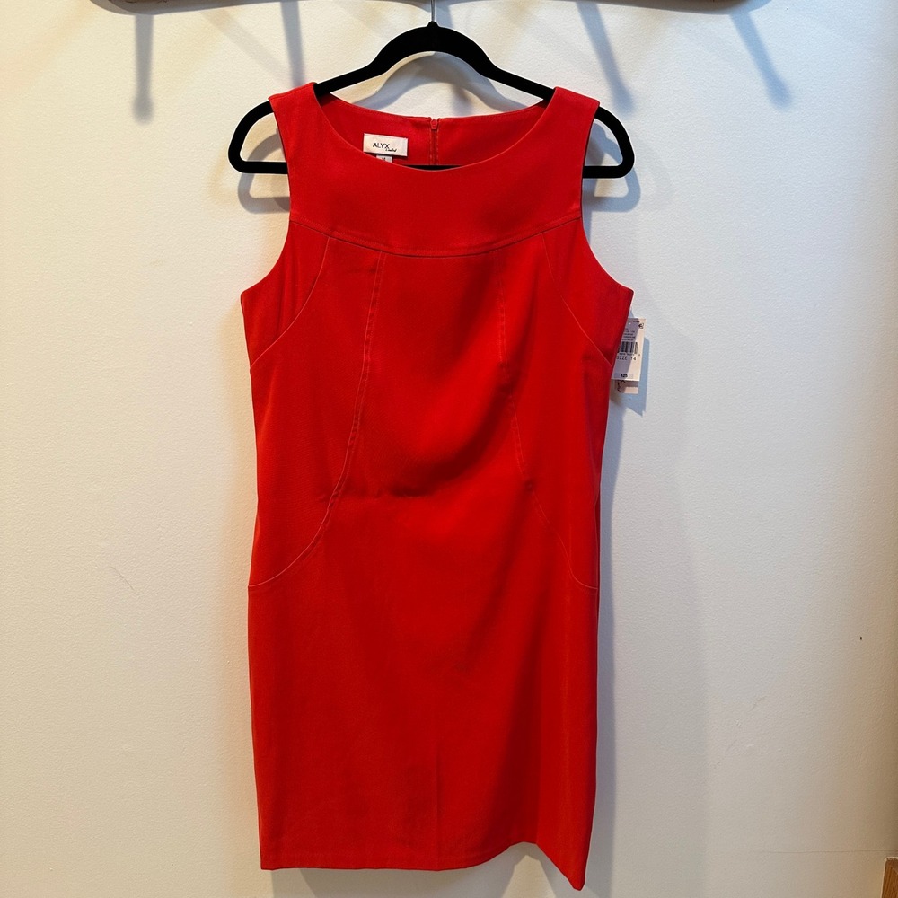 Alyx Limited Tangerine Red Sleeveless Sheath Dress Size 14 0306J08